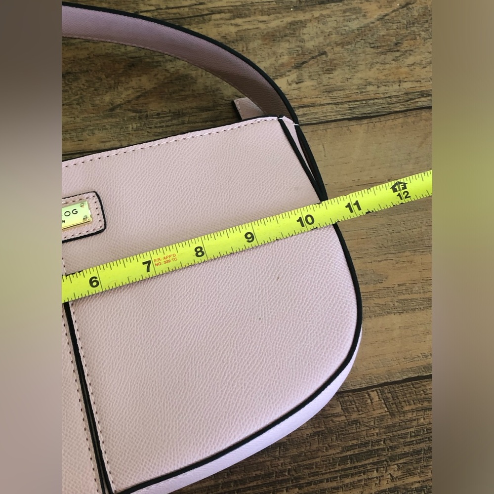London Fog Pink Leather Purse Hand Shoulder Bag Adjustable Strap Gold Tone Zip - Picture 5 of 10